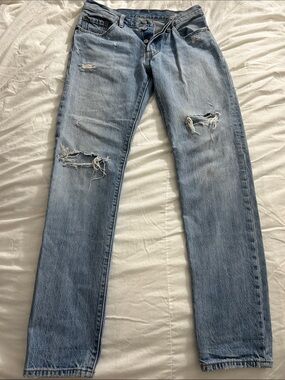 Original Levi’s 501 Button Fly Distressed Jeans